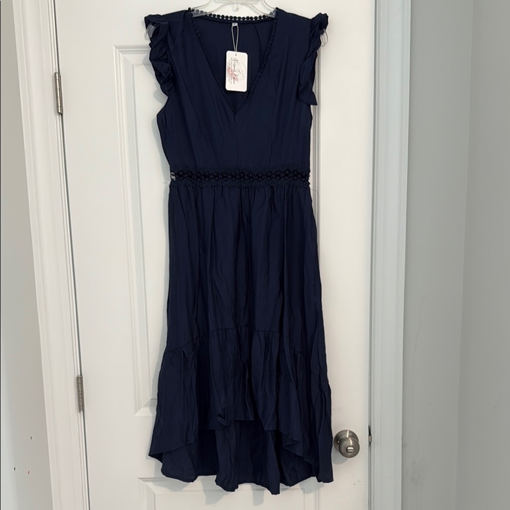 Passion of Essence Blue Ruffled High Low Sundress